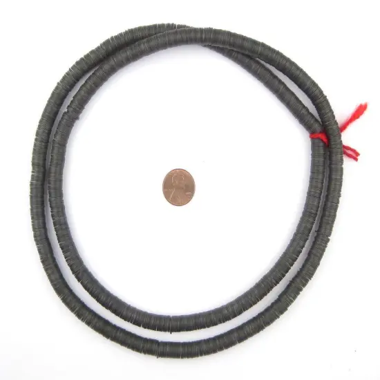 The Bead Chest African Vinyl Beads, Ghana Vulcanite Crafts Supplies for DIY Jewelry Making, Necklaces, Bracelets (8mm, Black) {2}