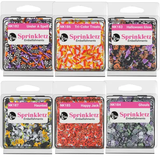Buttons Galore and More Sprinkletz - Tiny Polymer Clay Embellishments - Spooky Halloween Bundle 72 grams {1}
