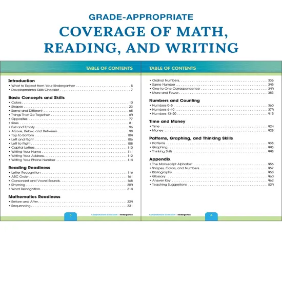 Carson Dellosa Comprehensive Curriculum of Basic Skills Kindergarten Workbook, Alphabet, Sight Words, Colors, Shapes, Counting, Phonics, and Writing Practice, Classroom or Homeschool Curriculum {3}