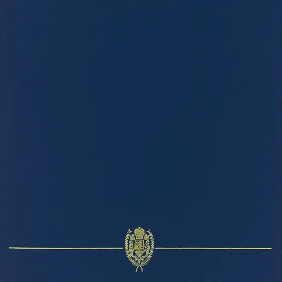 Great Papers! Classic Certificate Cover with Gold Foil Crest, Navy, 12" x 9.375"(folded) with Die-Cuts for 8.5" x 11" Documents, 5 Count {1}
