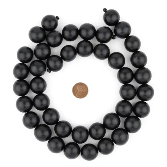 The Bead Chest Natural 20mm Wooden Beads in Black for Jewelry Making &ndash; Round Loose Wood Spacer Beads I Approximately 20 Beads {2}