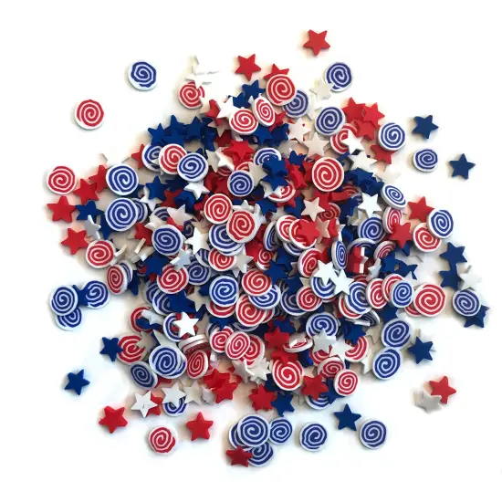 Buttons Galore and More Sprinkletz - Tiny Polymer Clay Embellishments - July 4th Bundle 36 grams {3}