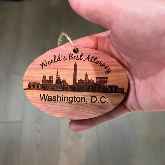 worlds Best Attorney Washington DC- Cedar Ornament {4}