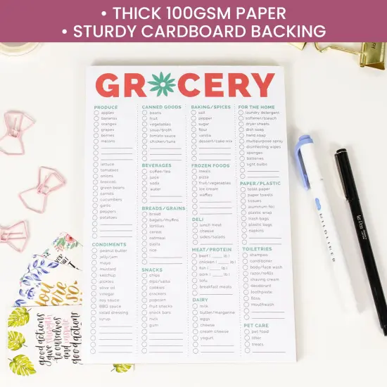 bloom daily planners Planning Pad, 6" x 9", Grocery Pad with Magnets, Orange & Teal {4}