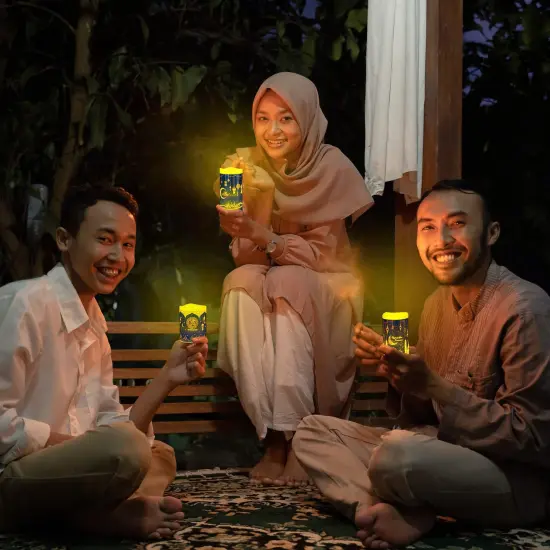 3 PCS Eid Mubarak Flameless LED Candles Lights Eid Decor Candle Lights with Timer Warm White Battery Operated Electric Led Muslim Ramadan Candle Lights for Party Supplies Home Decor {3}