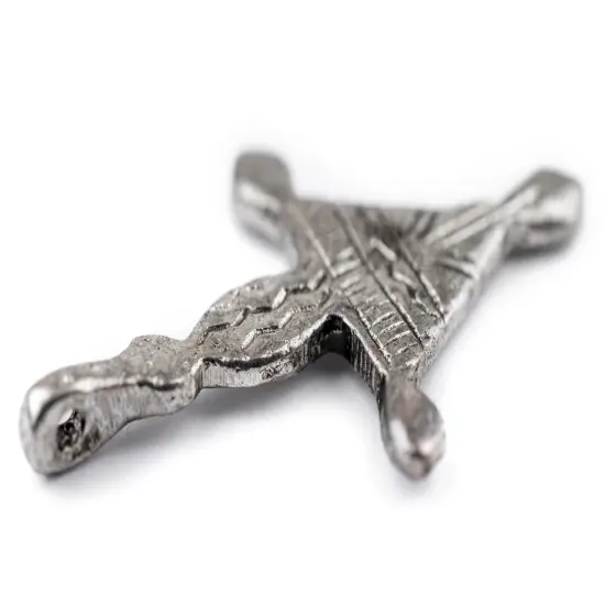 The Bead Chest Tchintabaradene Silver Moroccan Tuareg Cross Pendant: North African Tribal Berber Moroccan Sahara Pendant for Jewelry {4}