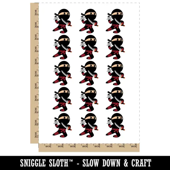 Cute Fighting Ninja Temporary Tattoo Water Resistant Fake Body Art Set Collection (1 Sheet) {4}