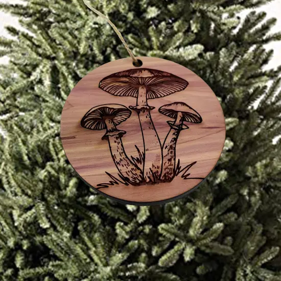 Toadstool - Cedar Ornament {2}