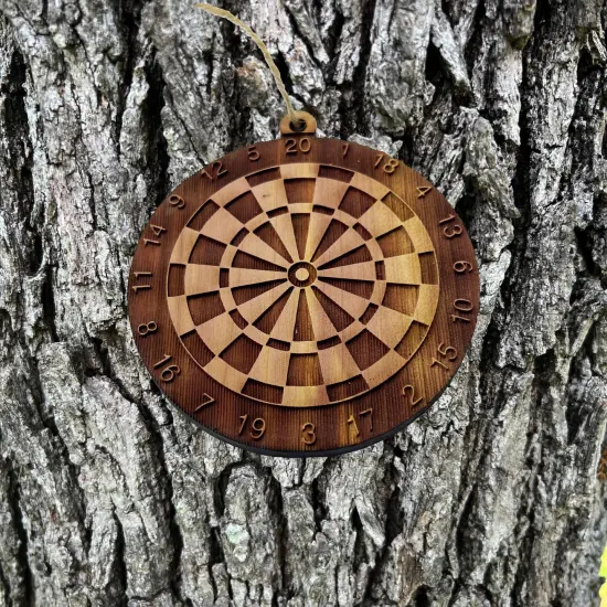 Dart Board - Cedar Ornament {2}