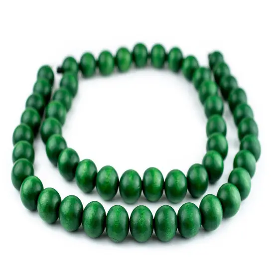The Bead Chest Natural 16mm Wooden Beads in Green for Jewelry Making &ndash; Round Loose Wood Spacer Beads I Approximately 25 Beads {1}
