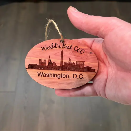 worlds Best CEO Washington DC- Cedar Ornament {4}