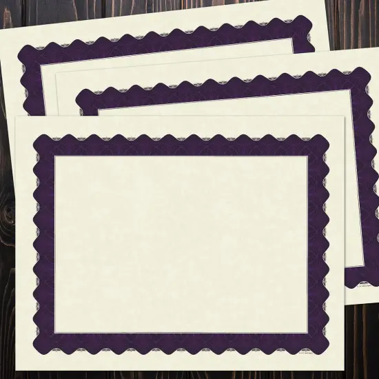 Great Papers! Parchment Certificates with Metallic Border, Purple Border, 8.5" x 11", Printer Compatible, 100 Count {3}