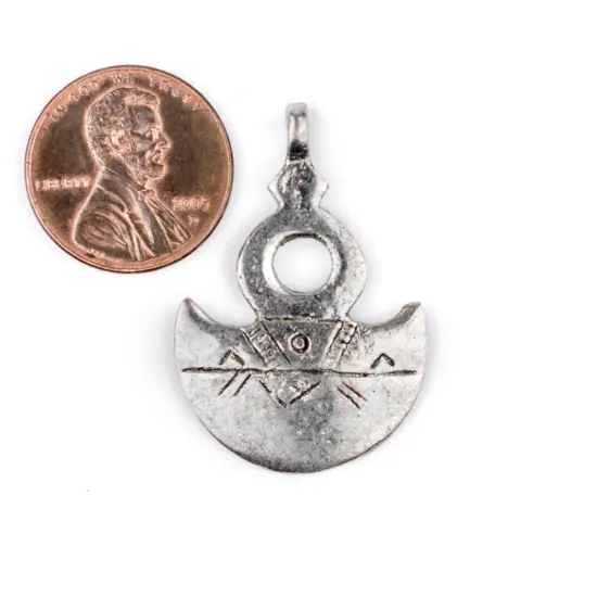 The Bead Chest Engraved Tuareg Moon Pendant: North African Tribal Berber Moroccan Sahara Pendant for Jewelry {2}