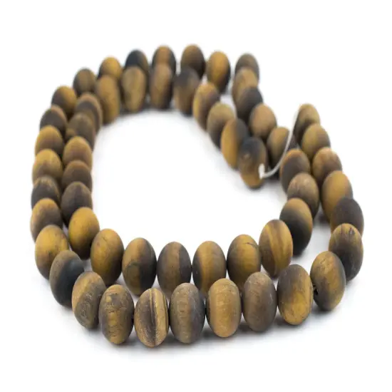 The Bead Chest Matte Tiger Eye Beads 14mm Brown Round Gemstone 15 Inch Strand {3}
