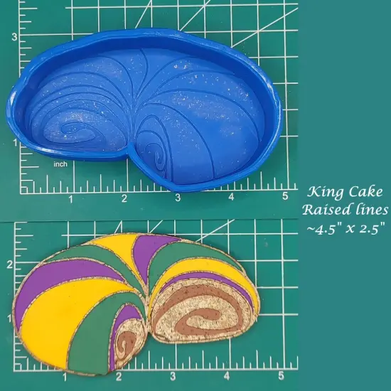 Mardi Gras King Cake Silicone Freshie Mold - Raised Lines {1}
