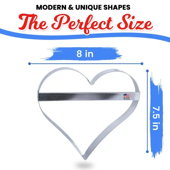 CookieCutter.Com Extra Large Heart with Brace 8 in Cookie Cutter - USA Made Tin Plate Steel {2}