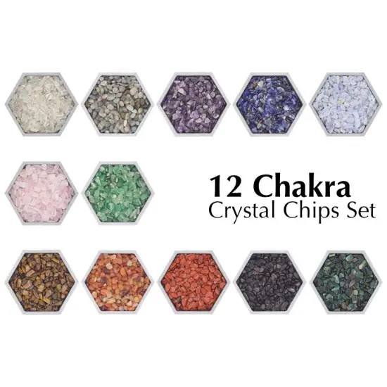12 Chakra Crystal Chips Set - One ounce of each Crystal {1}