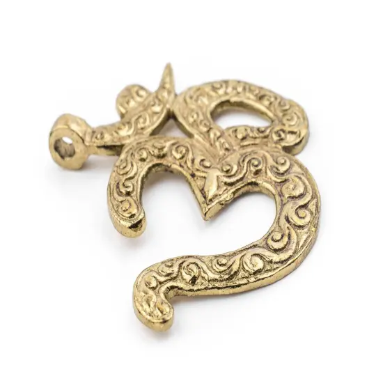 TheBeadChest Brass Om Pendant (65x65mm) {3}