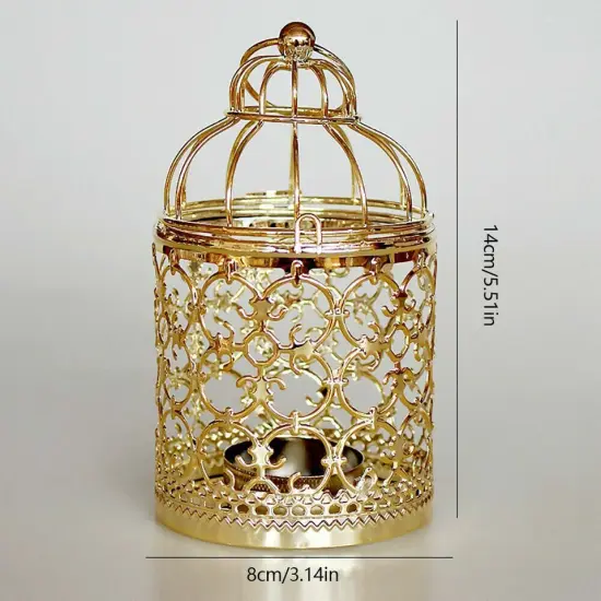 Bird cage Candle Holder Metal Tealight Home Art Decor {2}