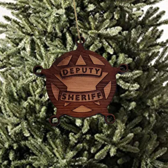Deputy Sheriff - Cedar Ornament {2}