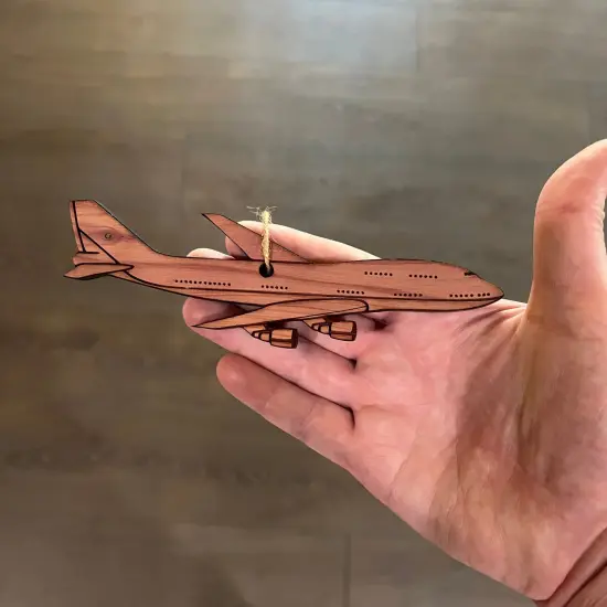 747 Jet Airplane - Cedar Ornament {4}