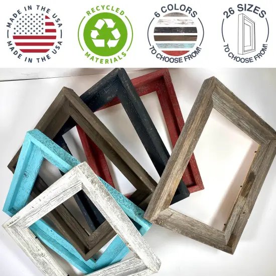 Rustic Farmhouse Signature Series Reclaimed Wood Picture Frame Grey {5}