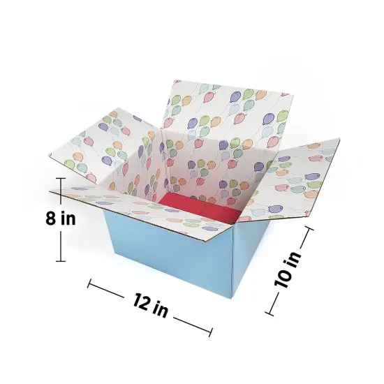 Great Papers! Giftin Shipping Box, Celebration, 12" x 10" x 1/8", Printed Inside and Out, 2-Pack {3}