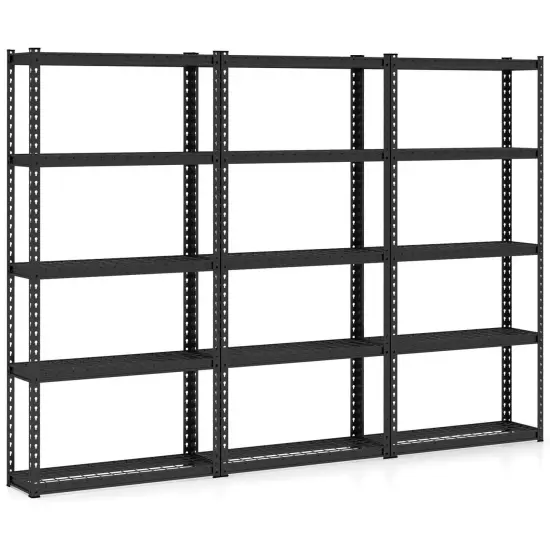 Costway 1/2/3/4 PCS 5-Tier Heavy Duty Storage Shelf Storage Utility Rack Shelf with Anti-tipping Device Black {3}