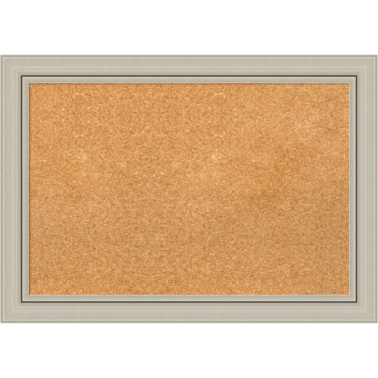 Romano Narrow Wood Framed Corkboard, Natural Cork Romano Silver {7}