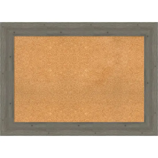Fencepost Wood Framed Corkboard, Natural Cork Fencepost Grey {1}