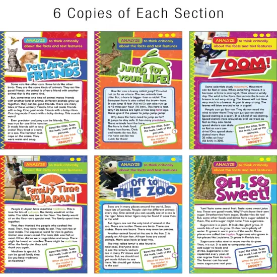 Carson Dellosa Ready to Go: Analyze Guided Reading Set, Grades 1-2 Resource Book With 36 Nonfiction Leveled Readers, Discussion Guides, Prompts, and More {3}