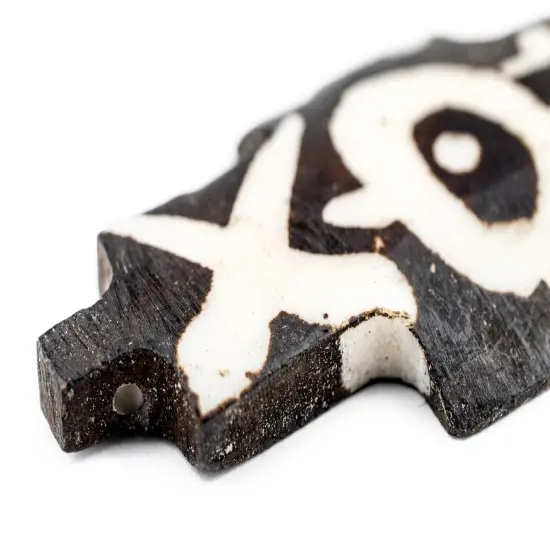 The Bead Chest Handmade Batik Bone Cross Pendant from Kenya &ndash; African Tribal Design &ndash; Eye &ndash; Fair Trade Ethically Sourced Jewelry Making Charm {4}