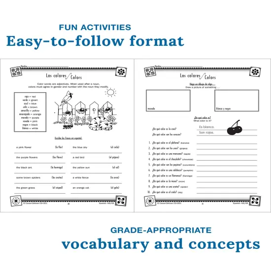 Carson Dellosa Skills for Success Spanish Workbook, Parts of Speech, Grammar, Sentence Building Skills, and More, Middle and High School Classroom or Homeschool Curriculum {4}
