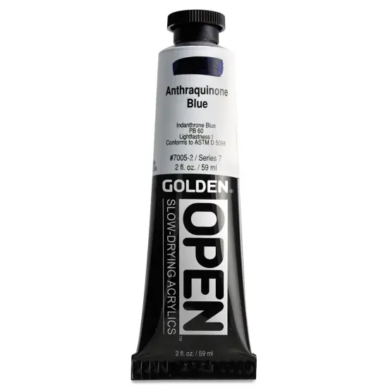 Golden Open Acrylics - Anthraquinone Blue, 2 oz Tube {1}