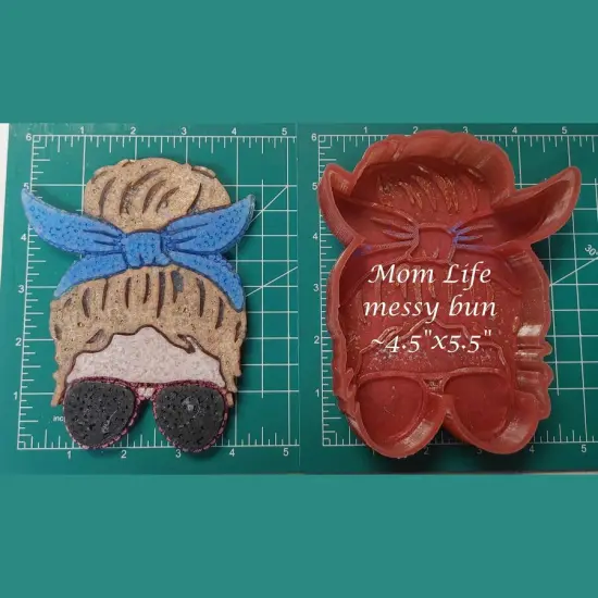 Mom Life Messy Bun Silicone Freshie Mold - large {1}