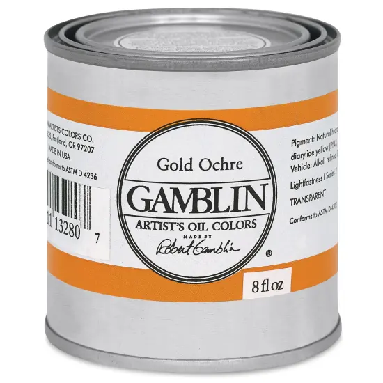 Gamblin Artist's Oil Color - Gold Ochre, 8 oz Can {2}