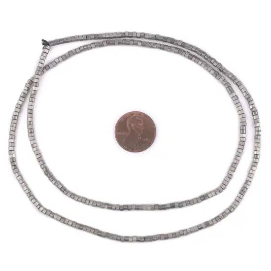 The Bead Chest Antique Silver Prism Heishi Beads (3mm) {2}