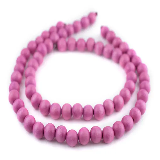 The Bead Chest Natural 12mm Wooden Beads in Magenta for Jewelry Making &ndash; Round Loose Wood Spacer Beads I Approximately 35 Beads {3}