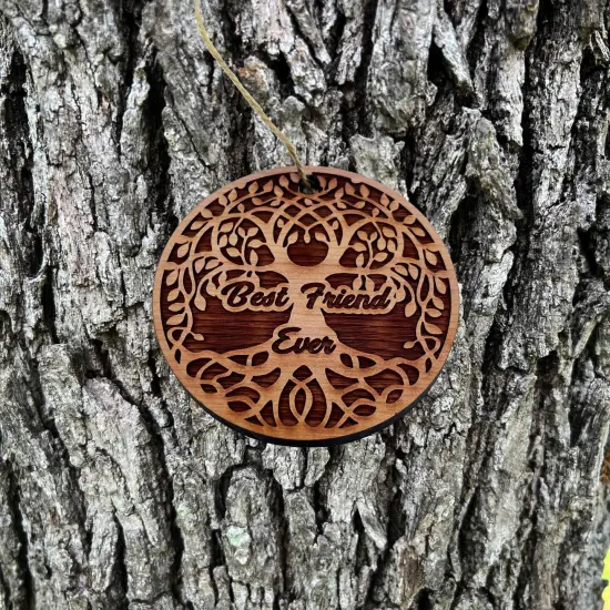 Best Friend Ever Celtic Tree of Life - Cedar Ornament {2}