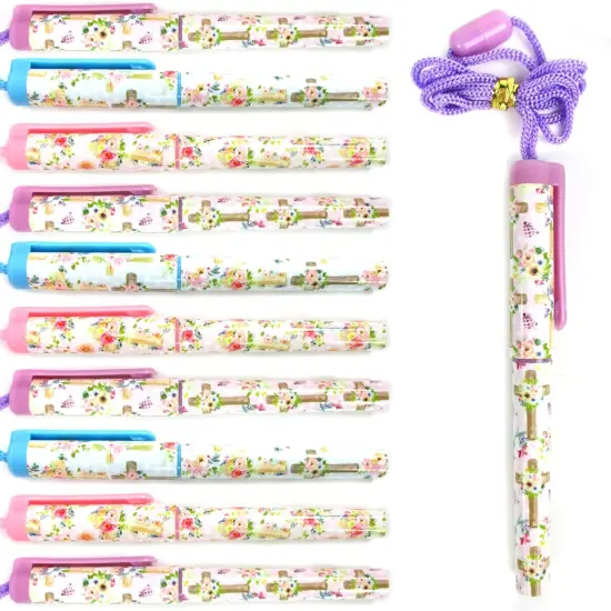 12 Pcs Bible Study Christian Journaling Necklace Rope Pen {1}