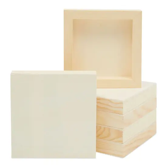 6 Pack Unfinished Wood Canvas Boards for Painting 5x5 Panels {1}