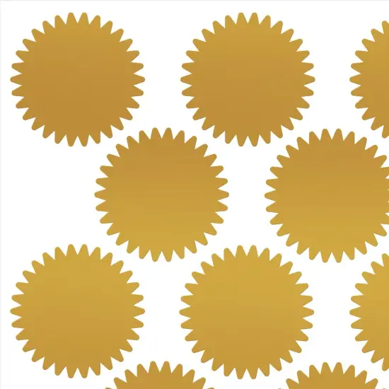 Great Papers! Foil Certificate Seals, Gold Foil Starburst, Self Adhesive, 1.75" inches, 100 Seals {2}