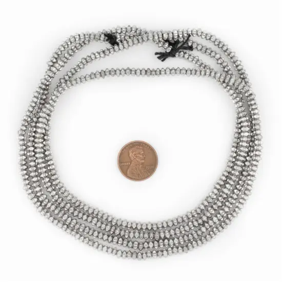 The Bead Chest Silver Flower Heishi Beads 4mm, Full Strand of Quality Metal Spacers for DIY Jewelry Design {2}