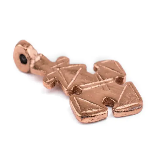 Copper Coptic Cross Pendant (41x22mm): Authentic Ethiopian East African Design for Jewelry & Necklace Making {3}