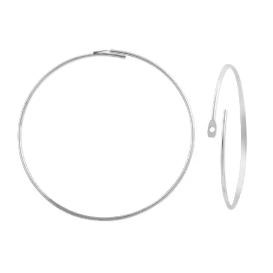 Silver-Plated Round Wire Hoops for DIY Wine Glass Charms or Earrings (Package of 10) {1}