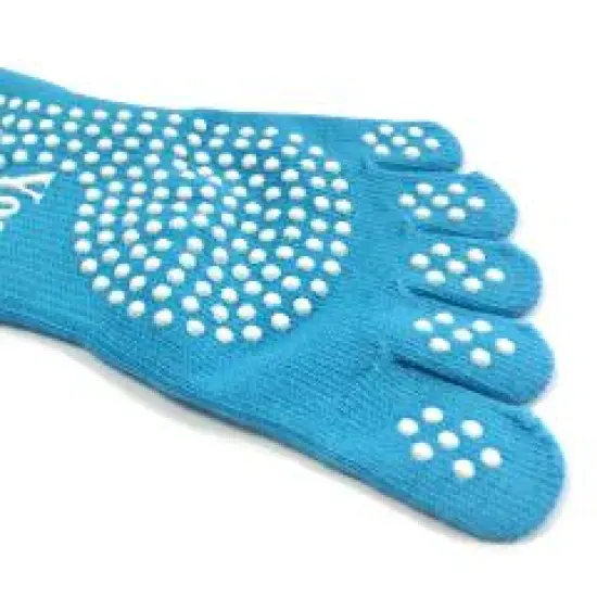 Wrapables Full Toe Yoga Pilates Socks with Grips, Set of 3, Pink/Purple/Blue {2}