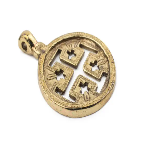 TheBeadChest Jerusalem Ethiopian Brass Cross Pendant (70x50mm) {1}