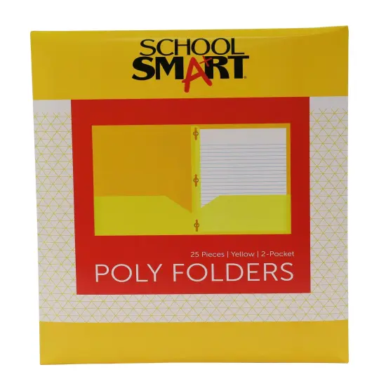 School Smart 2-Pocket Poly Folders with Fasteners, Pack of 25 Blue {5}