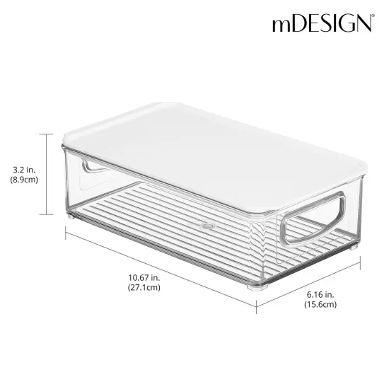 mDesign Plastic Deep Kitchen Storage Bin Box, Lid/Handles {3}