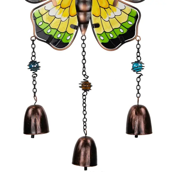 Northlight Metal Butterfly Outdoor Garden Suncatcher Windchimes - 21" - Set of 3 Green {7}
